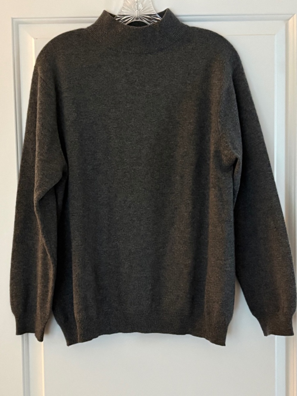 Vintage Glen Lyon 100% Cashmere Mock Neck Sweater Gray Women’s Large